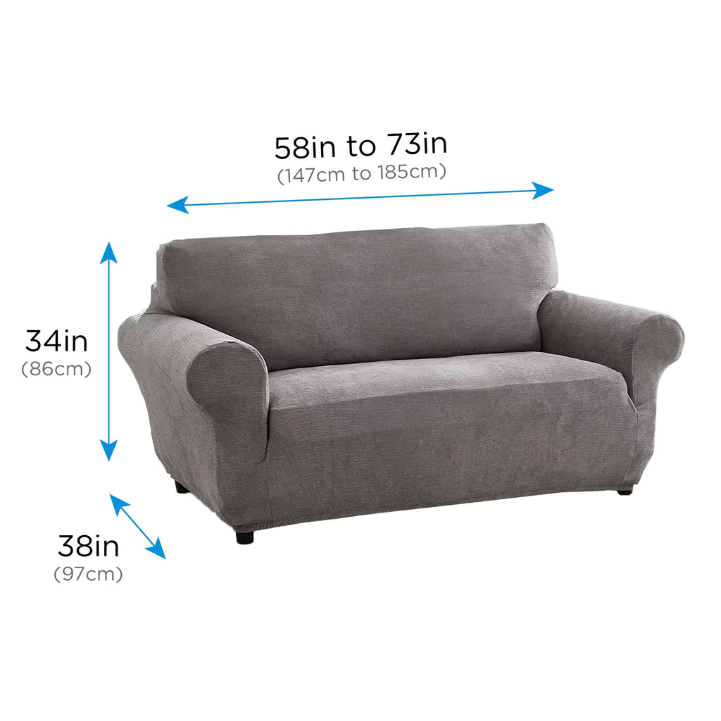 Chenille Stretch Fabric Loveseat Slipcover J564145