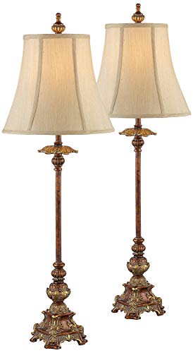 Set of 2 Gold Candlestick Table Lamps Z6094