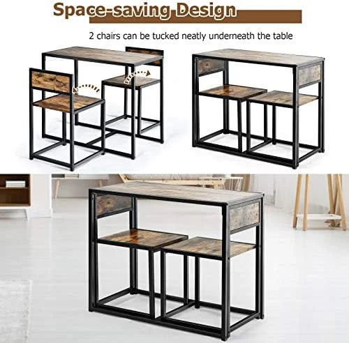 3 Piece Dining Set with Metal Frame S906632