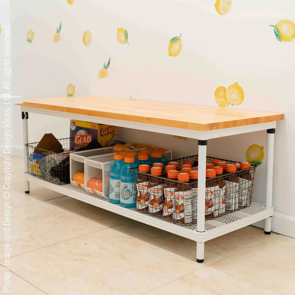2-Tier White Metal Storage Shelving Unit L48983