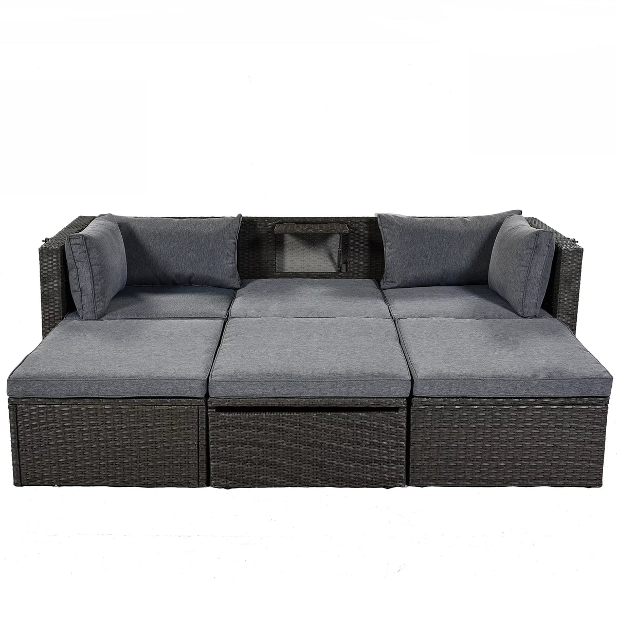 Outdoor Patio Rectangle Daybed with Retractable Canopy T68175