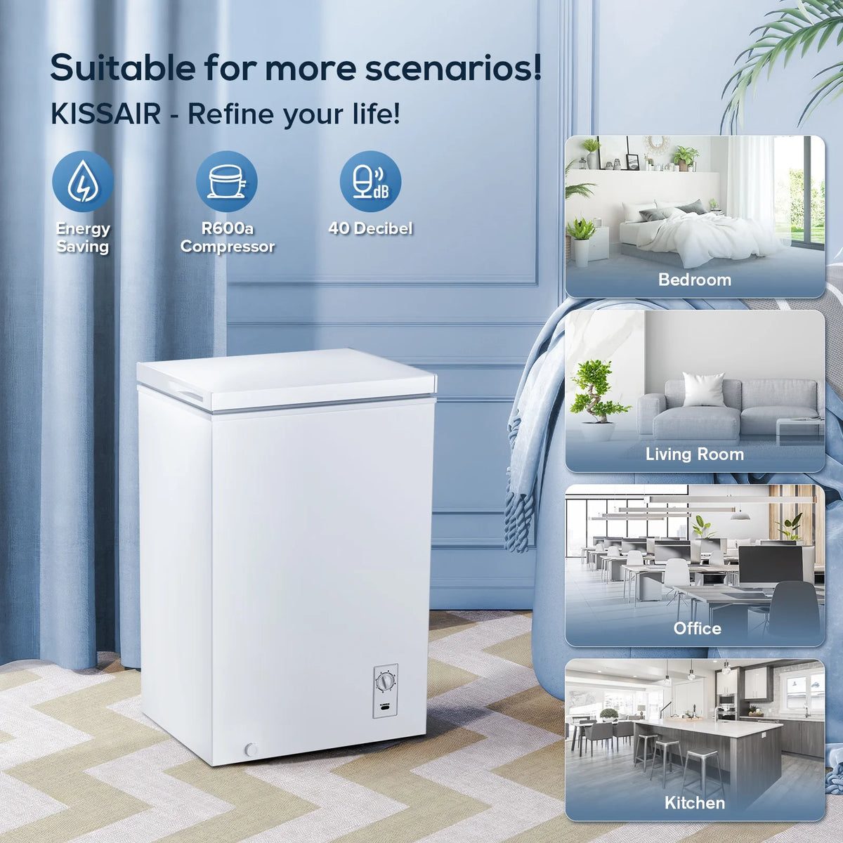 2.7 Cubic Feet White Chest Freezer W4108