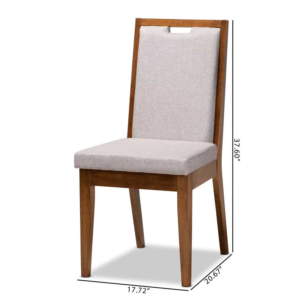 Set of 2 Grey and Walnut Brown Dining Chair P52625