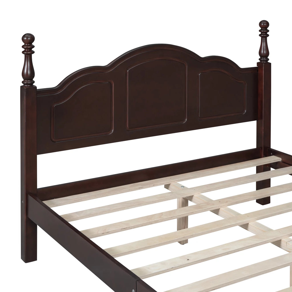 Full Size Wooden Platform Bed Frame with Slat Support J906847