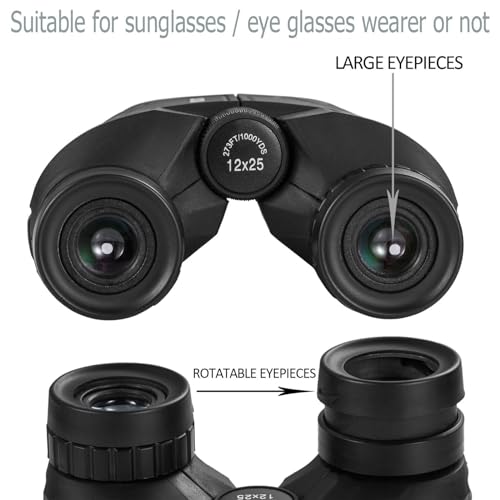 12x25 Compact Waterproof Binoculars with Low Light Vision Y289041