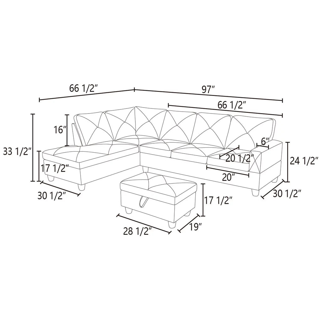 97" 2-Piece Sectional Sofa Set R526414