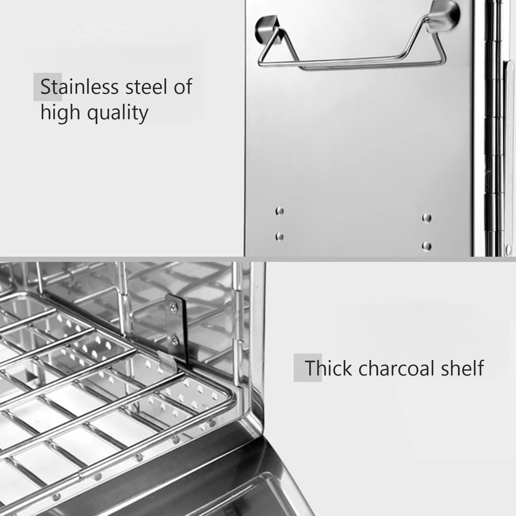 Foldable Stainless Steel Charcoal Grill M1710