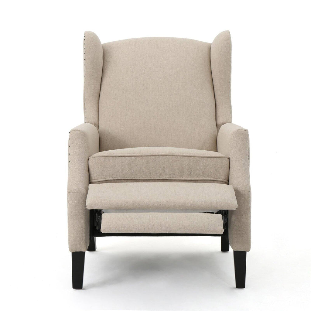Traditional Wingback Fabric Recliner Chair H161