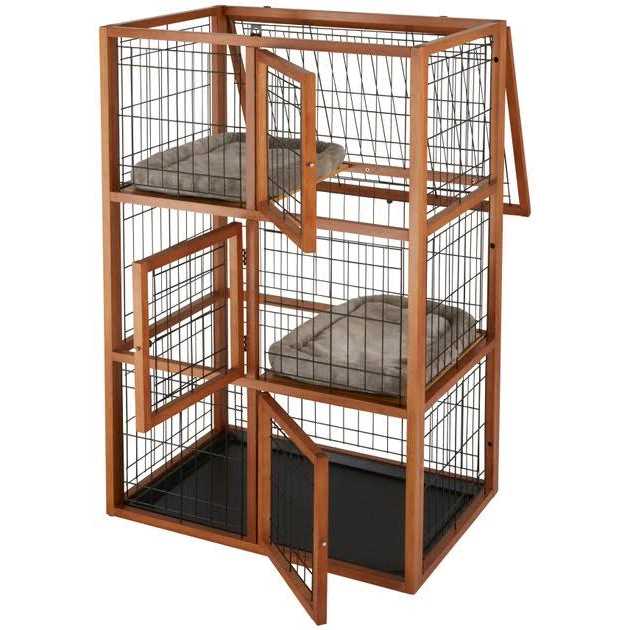 Collapsible Wood & Wire Cat Playpen I325