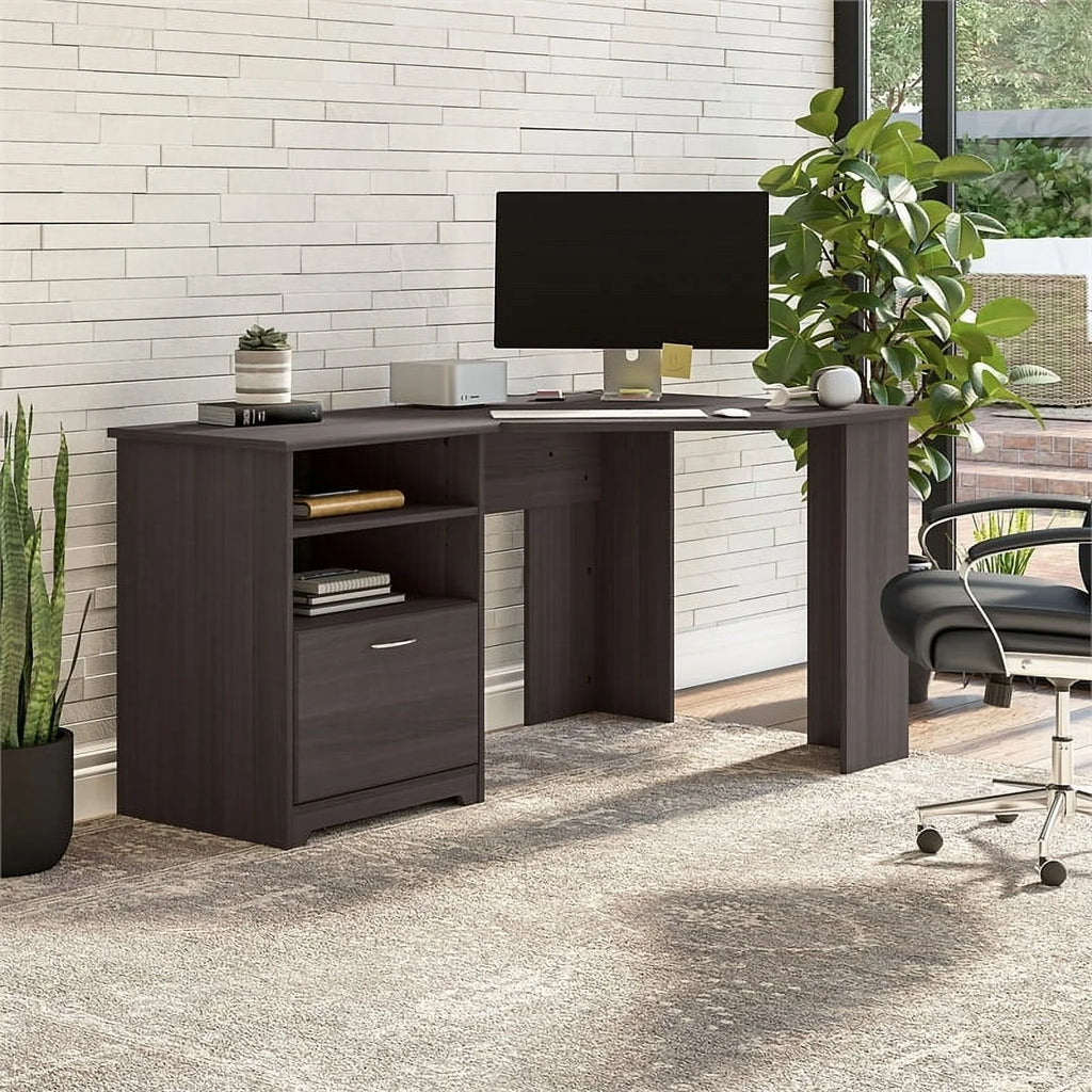 Heather Gray Engineered Wood Corner Desk L820422