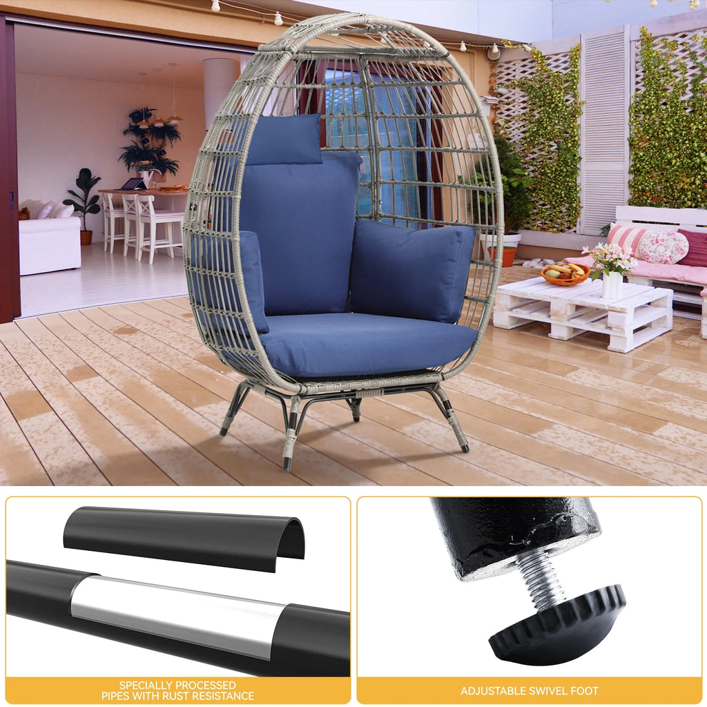 Egg Chair with Cushion Wicker PE Rattan V1536