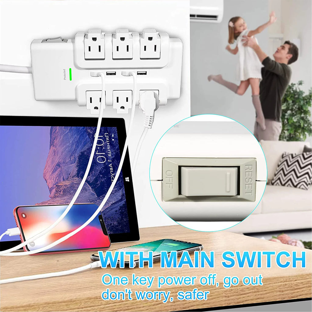6 Outlet Surge Protector with 4 USB Ports X42540