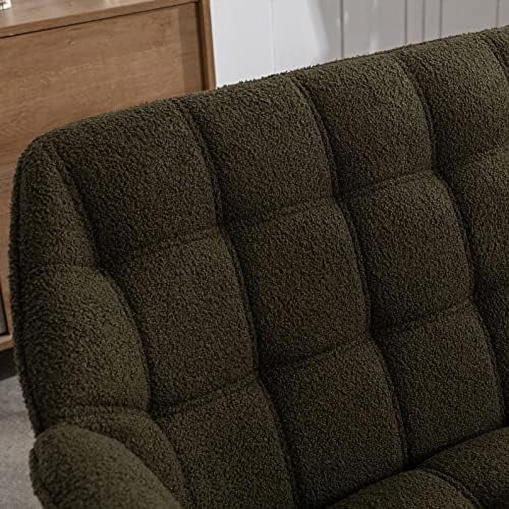48" Small Fluffy Loveseat Sofa with Wood Legs I65238