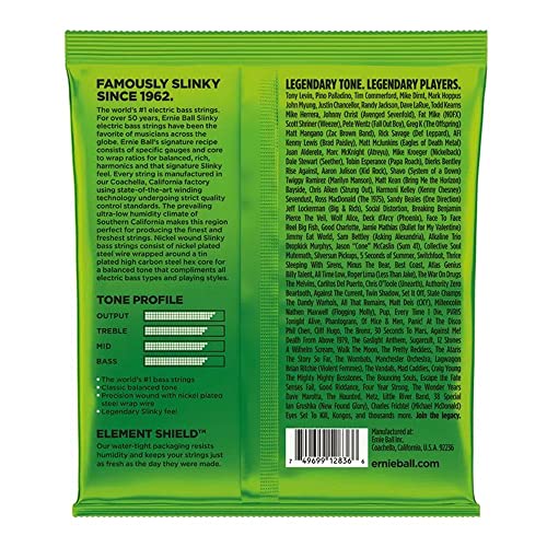 Nickel Wound Bass Guitar Strings, 50-105 Gauge J706343