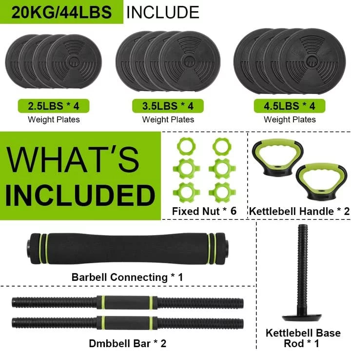 4-in-1 Adjustable Dumbbells Set I684