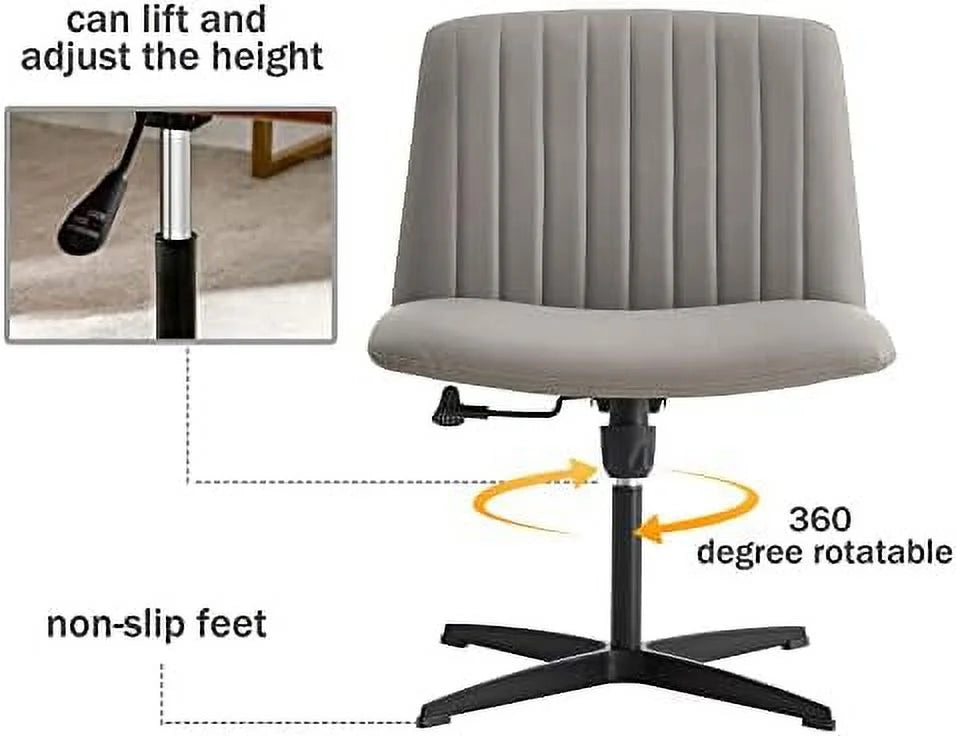 Black PU Leather Armless Office Chair Y781