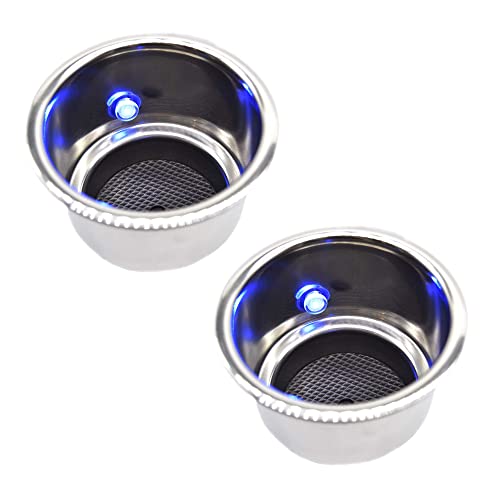 Blue LED Light Cup Holder with Drain Stainless Steel Pack of 1 T58666