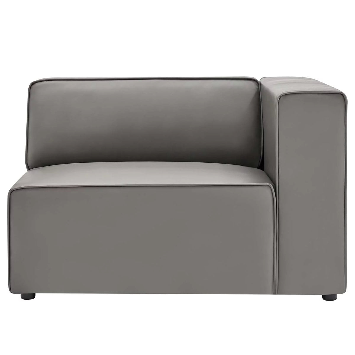 Grey Faux Vegan Leather Sectional Sofa Set Y42484