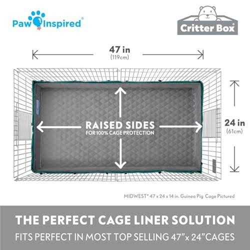 Washable Fleece Guinea Pig Cage Liner & Bedding with Raised Sides L89856