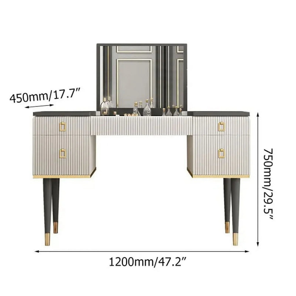 4 Drawer Makeup Vanity Table with Flip Top Mirror G259840