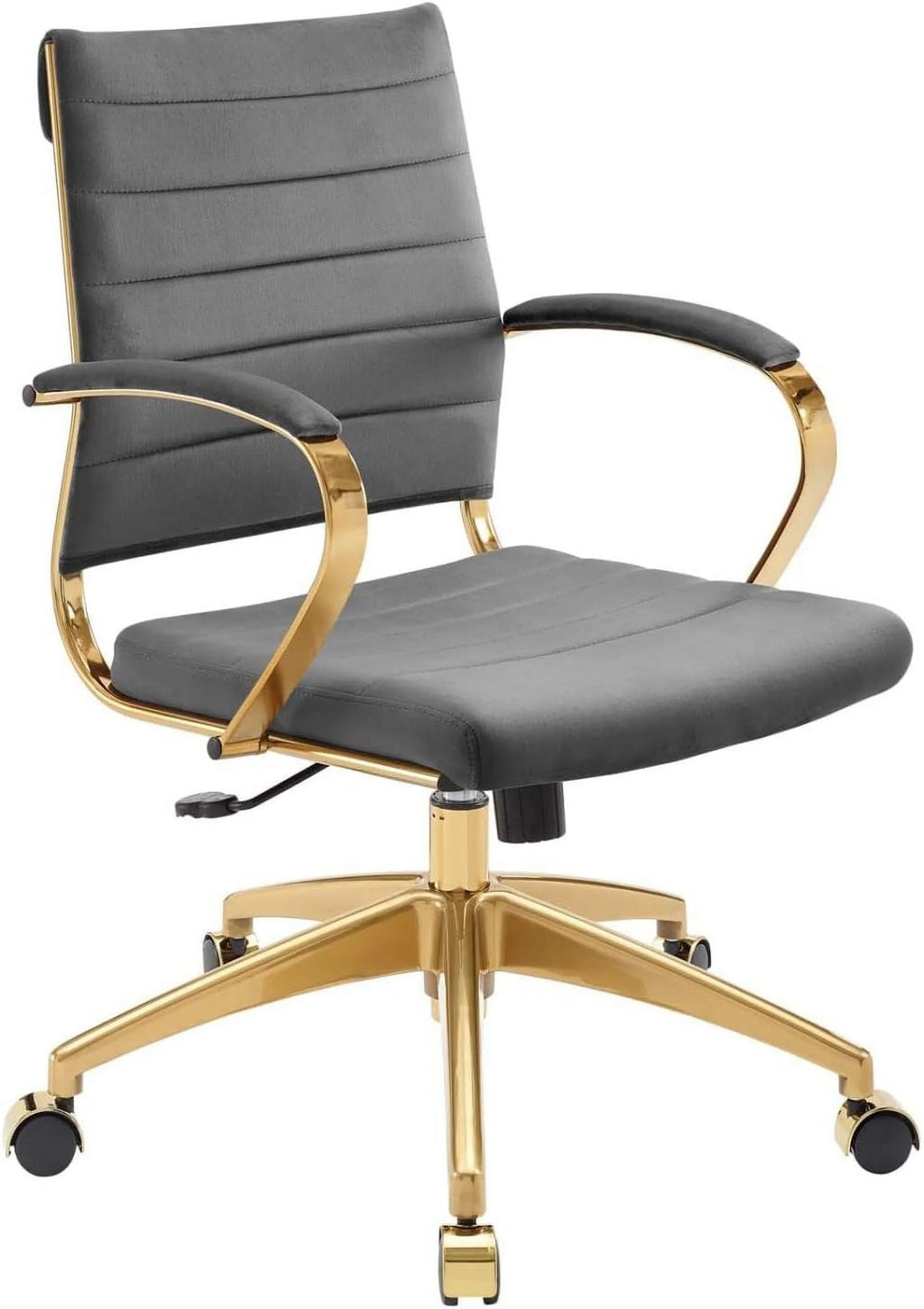 Gray Velvet Swivel Office Chair J44613