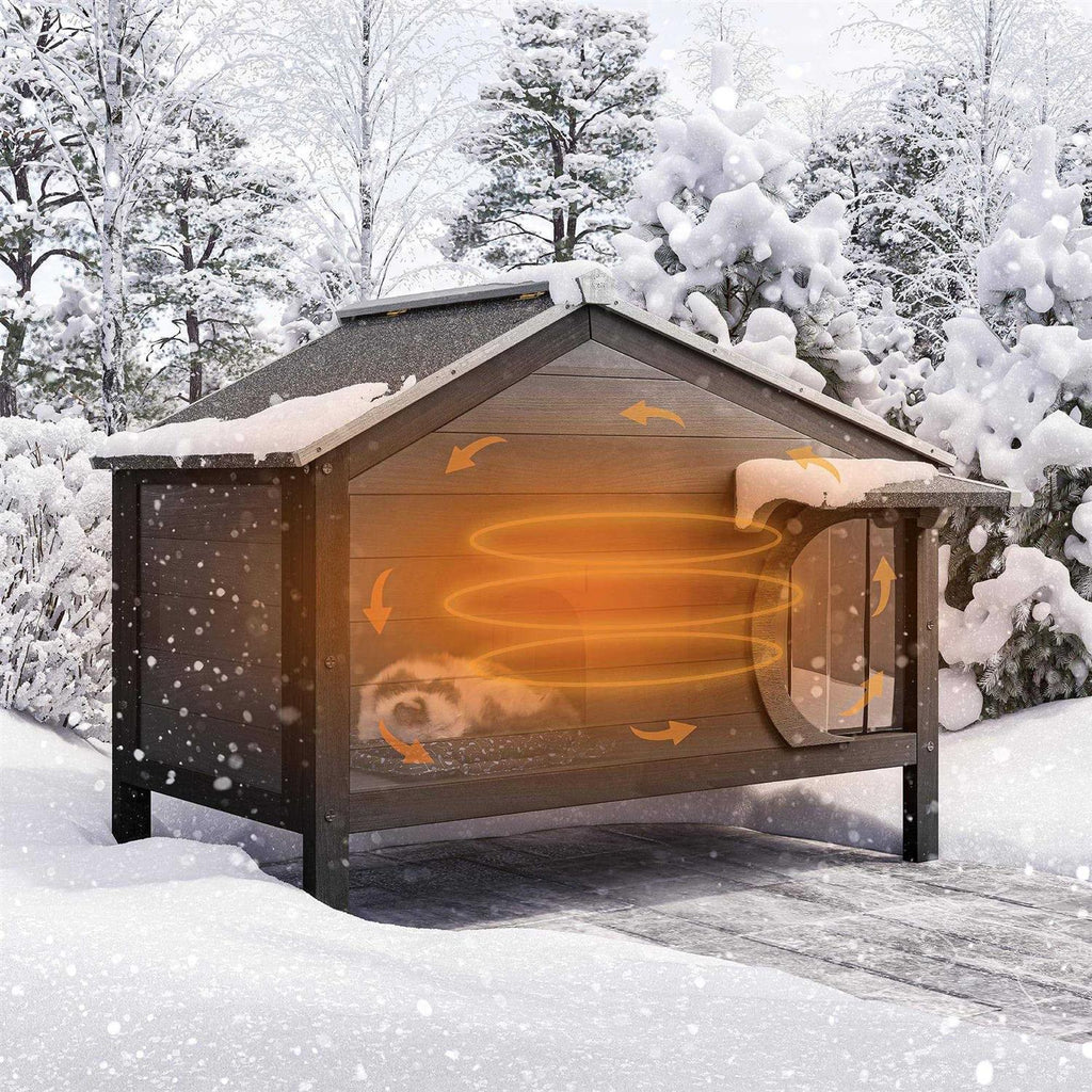 Insulated Wooden Cat House W2126