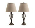 Antique Bronze Metal Table Lamp with USB-C Charging Port, Set of 2 U316464
