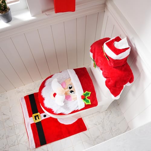 5 Pieces Christmas Theme Bathroom Decoration Set Q23762