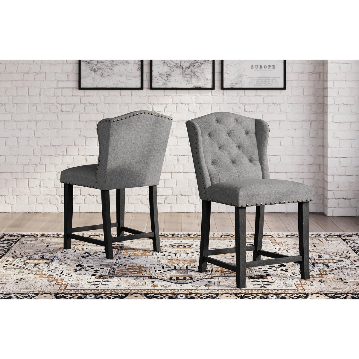24.25 Counter Height Upholstered Barstool, Set of 2 I233318