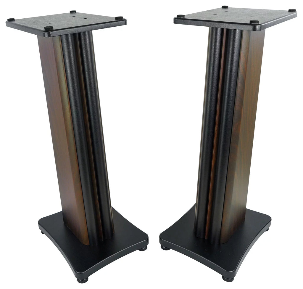 28" Dark Wood Grain Speaker Stands R65317