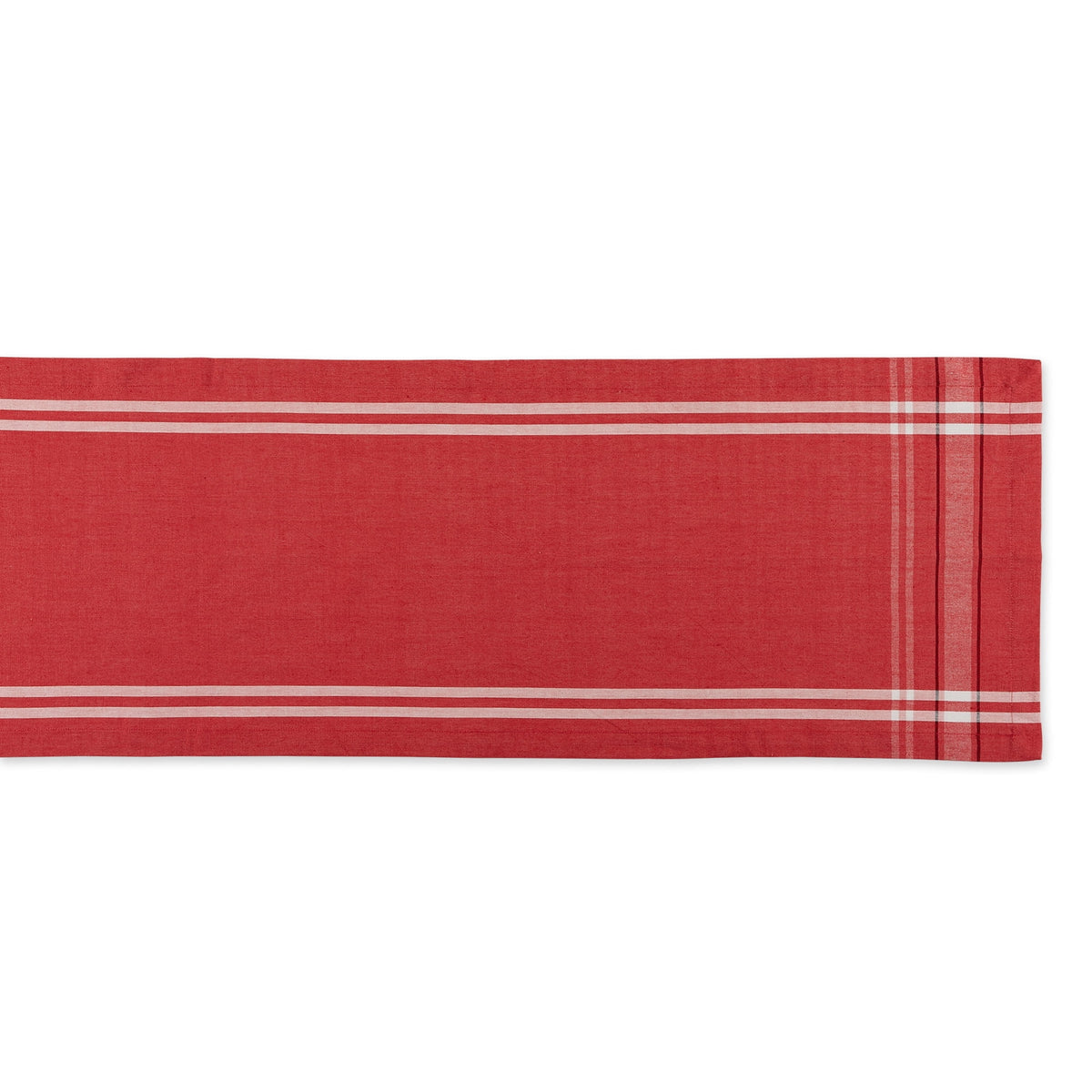 14" x 108" Red and White Chambray Table Runner G47645
