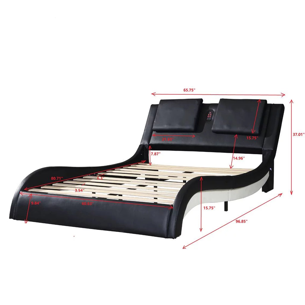 Faux Leather Upholstered Platform Bed Frame Queen W994499