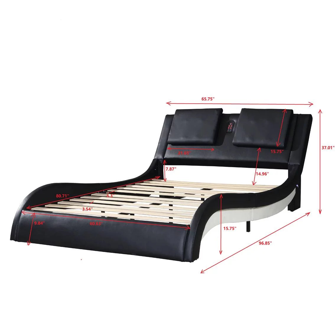 Faux Leather Upholstered Platform Bed Frame Queen W994499