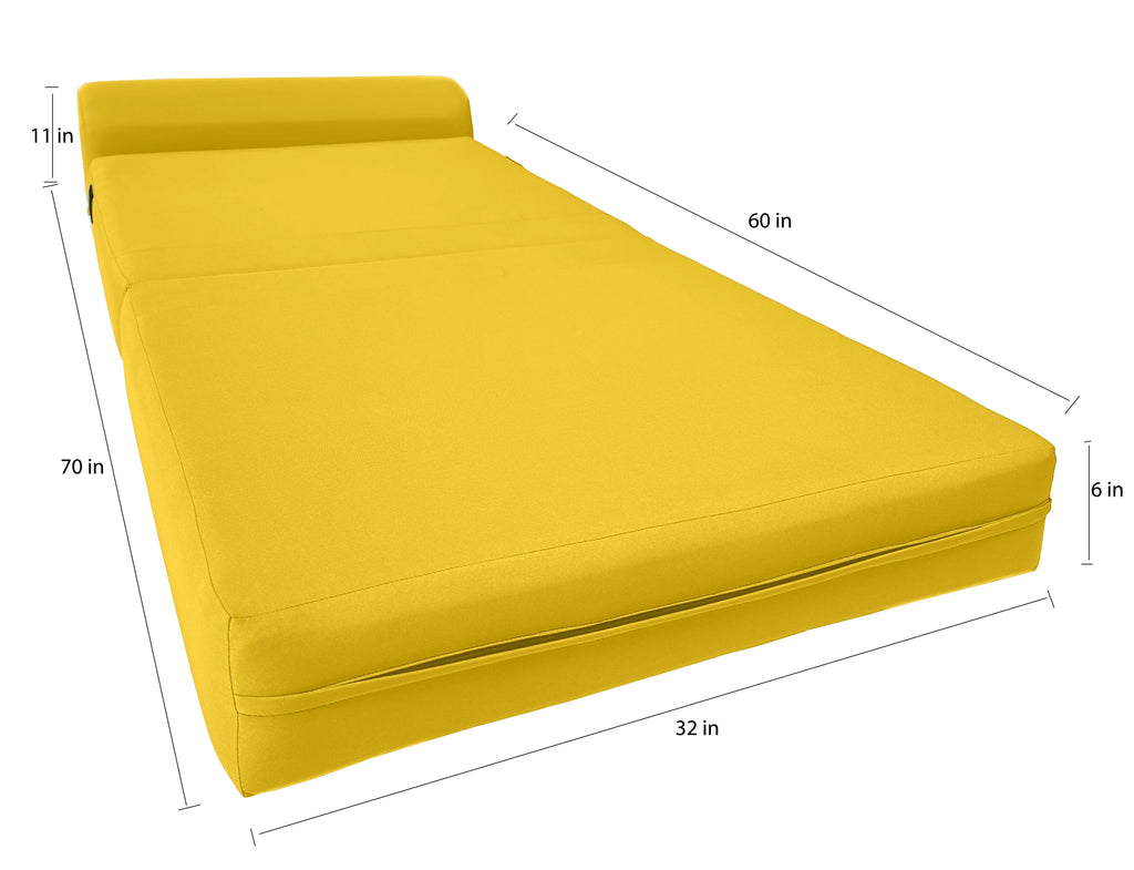 Yellow Folding Foam Sleeper Chair J12148