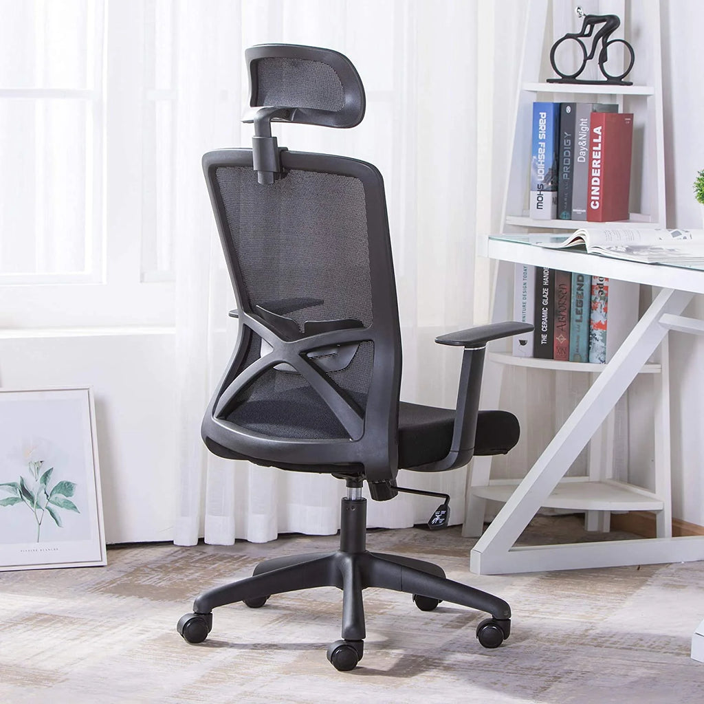 Black Ergonomic High Back Mesh Office Chair with Lumbar Support and Headrest P667192