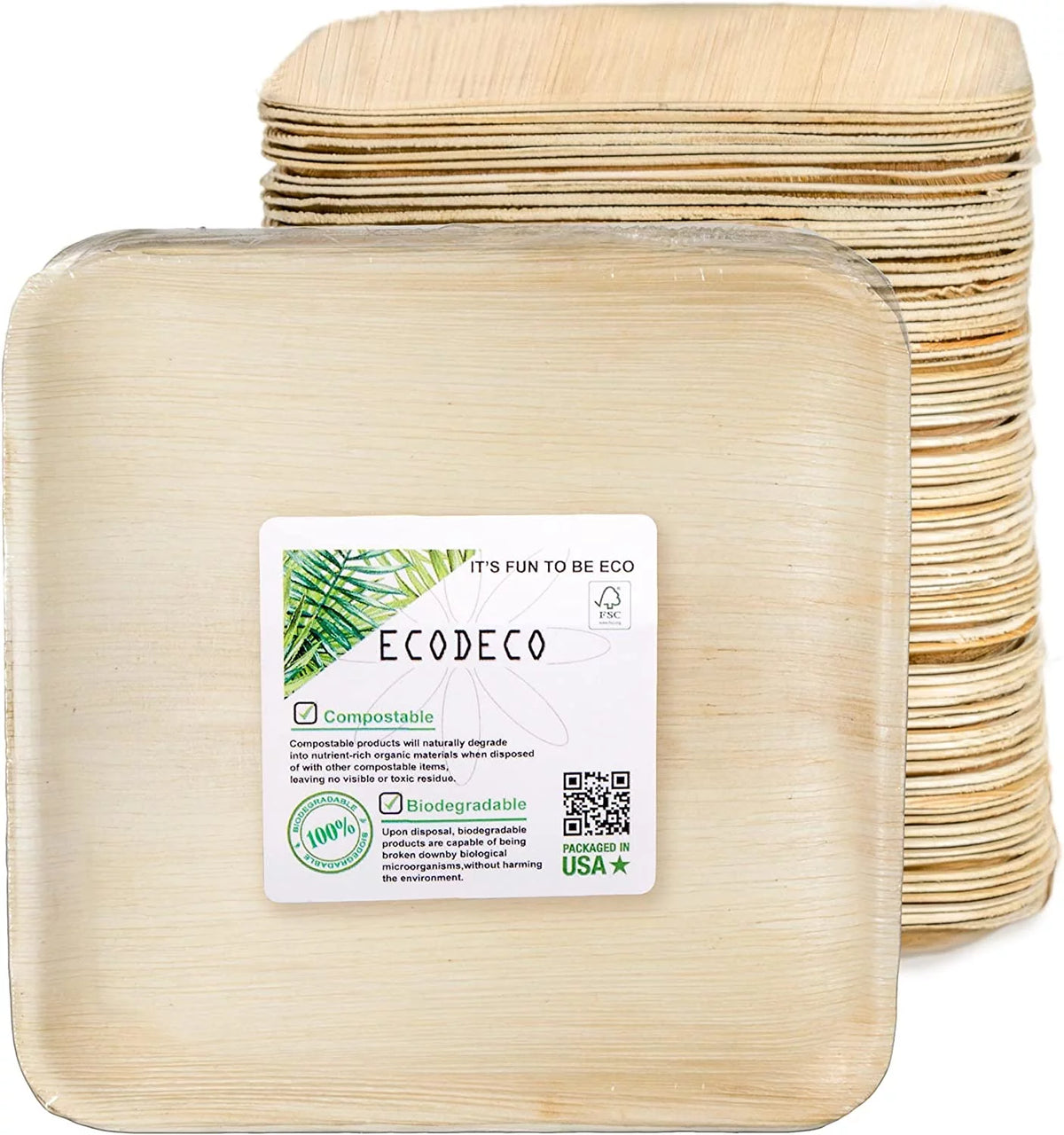 100 Palm Leaf 10 inch Disposable Plates W735