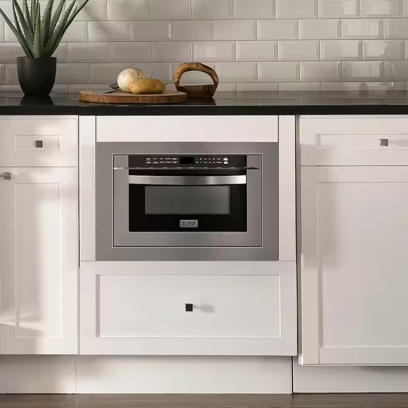 1000-Watt Built-In Microwave Drawer in Stainless Steel with Trim Kit Q455024