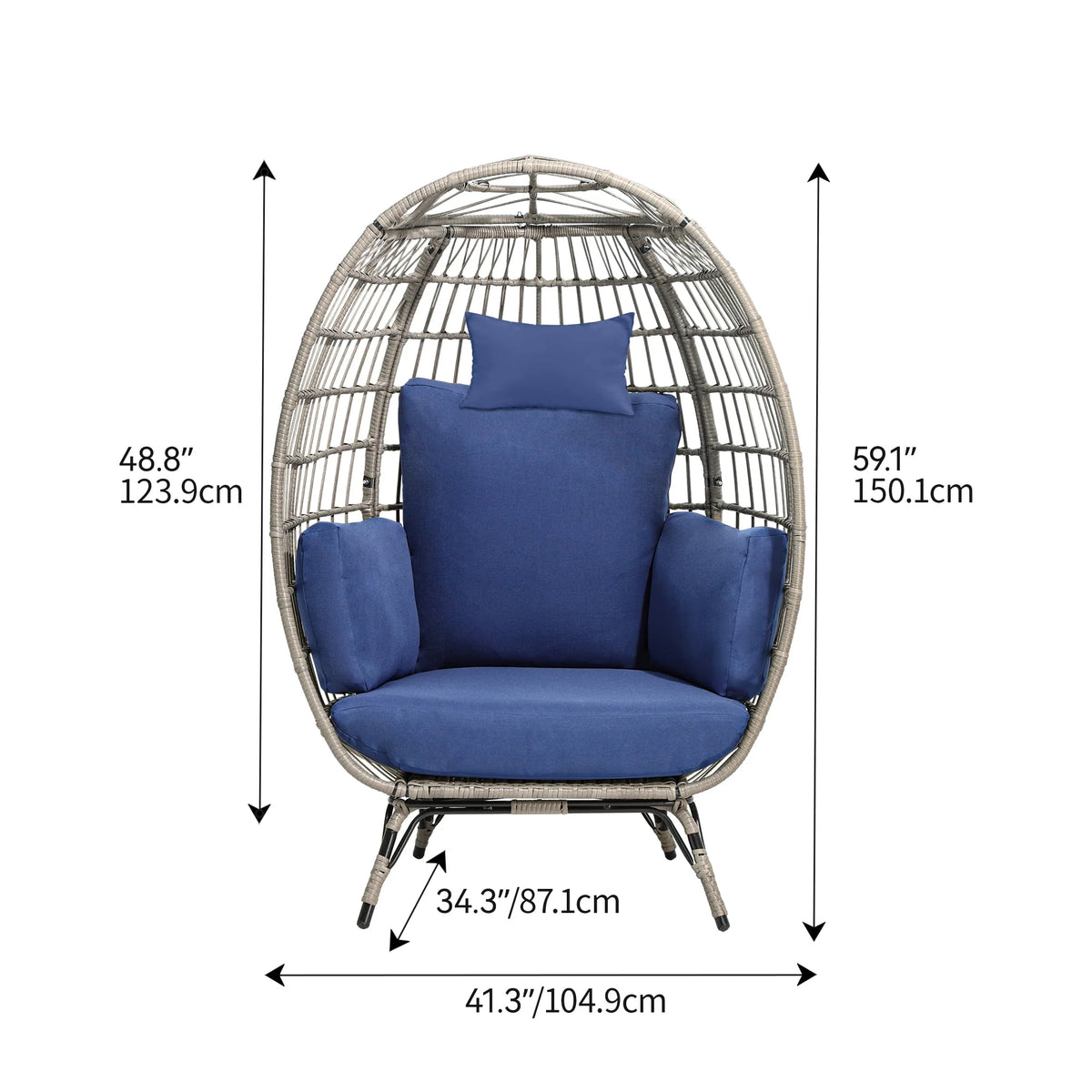 Egg Chair with Cushion Wicker PE Rattan V1536