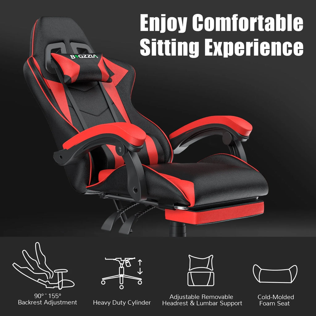 Pink Gaming Chair with Lumbar Support and Headrest L1527