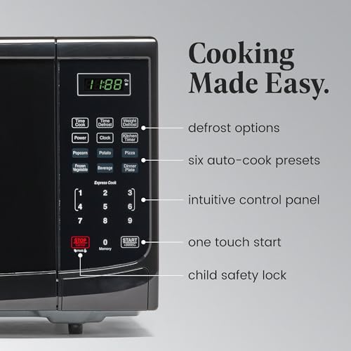 700 Watts 0.7 Cu. Ft. Retro Black Microwave Oven T579