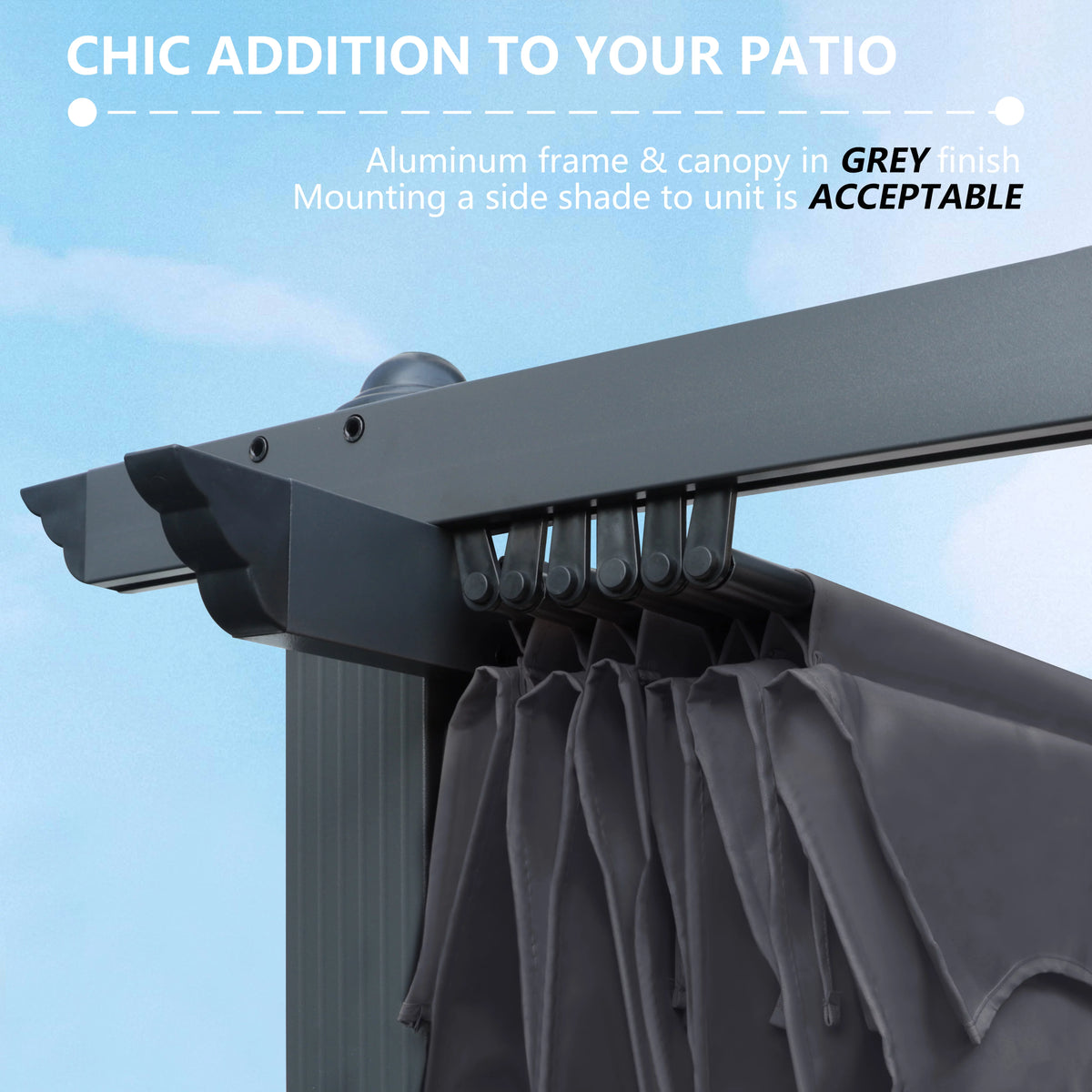 10' x 10' Gray Metal Pergola I4540