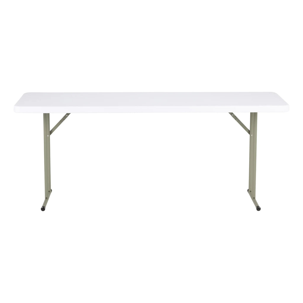 White 6 ft Heavy Duty Portable Plastic Folding Table Q85824