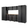 9 Piece Welded Steel Garage Storage System in Black Q254