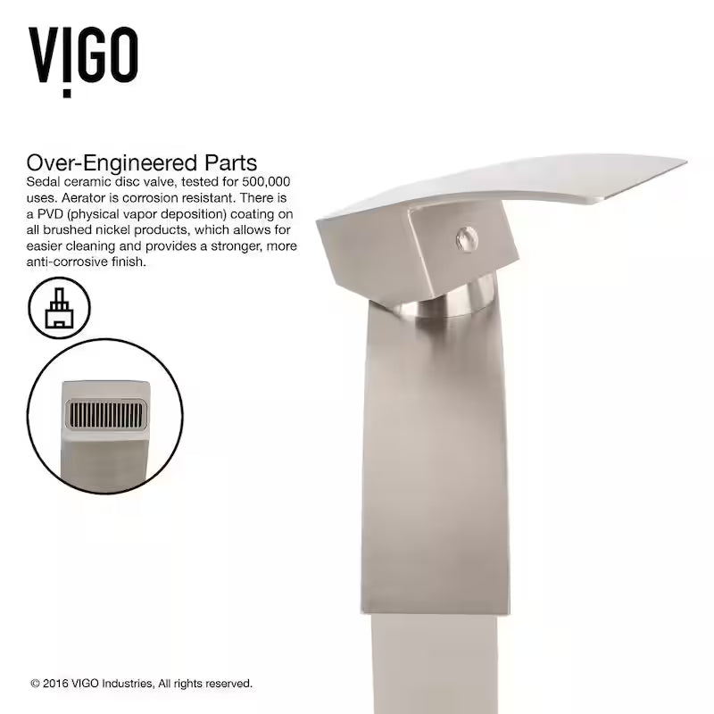 Single Handle Bathroom Faucet Brushed Nickel U943931