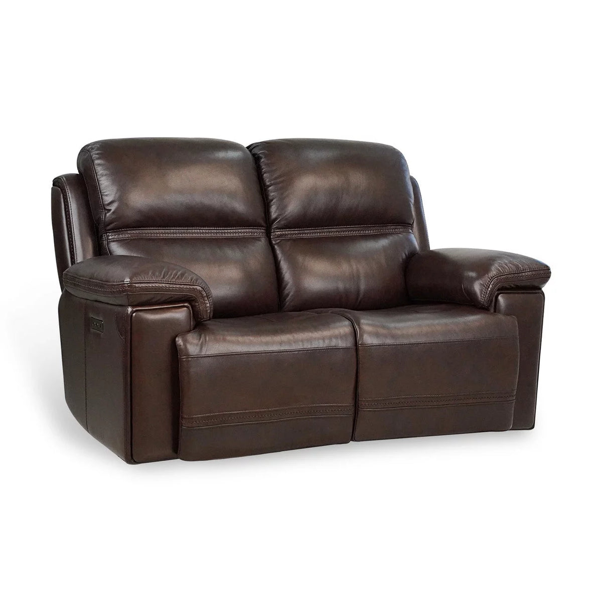 Leather Power Reclining Loveseat with Adjustable Headrest U17643