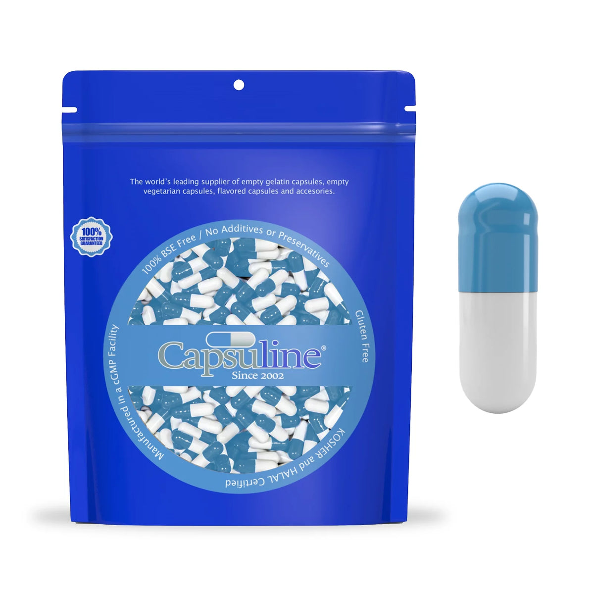 00 Empty Vegetarian Capsules Blue/White 1000 Count S144797