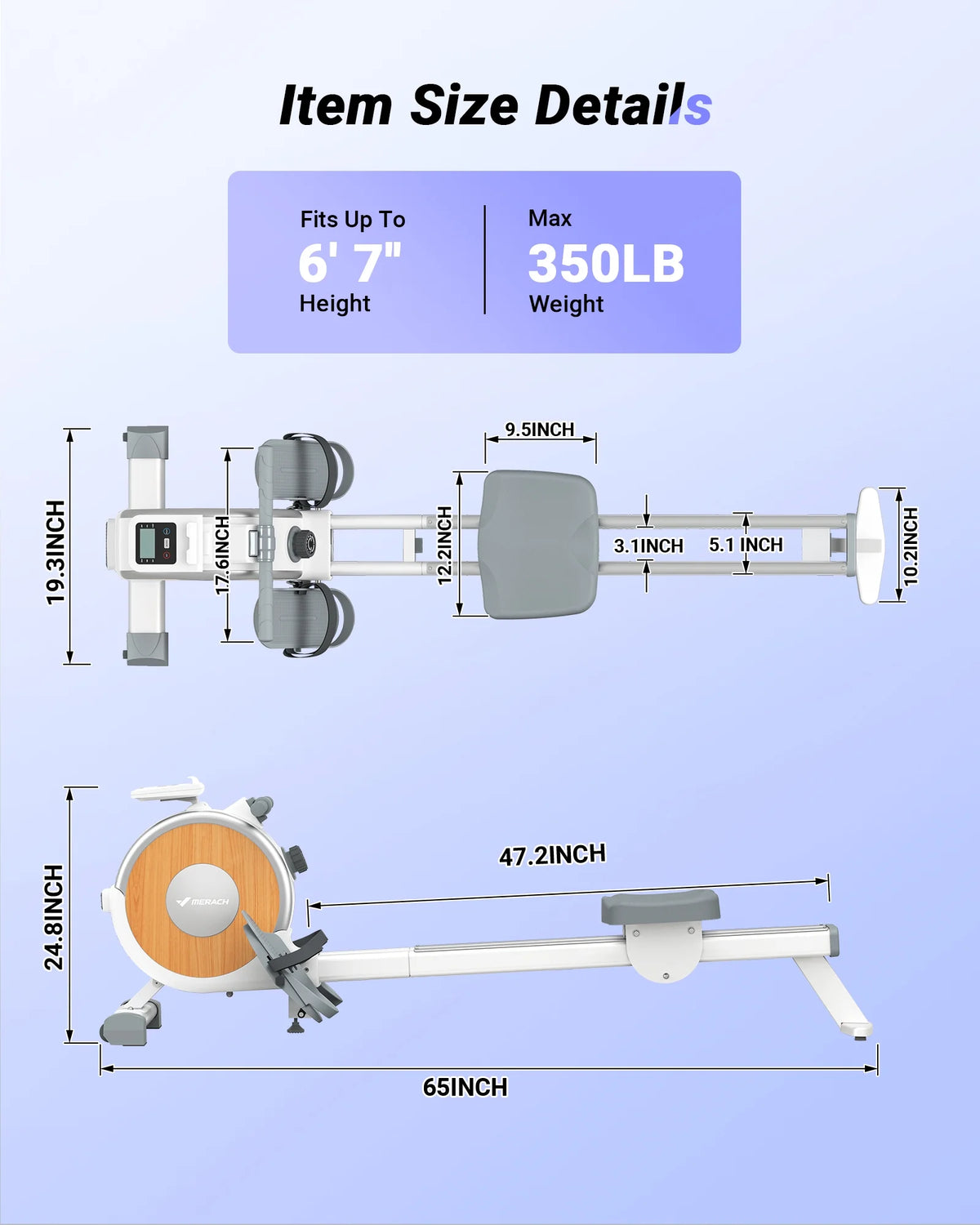 White Magnetic Rowing Machine H13350