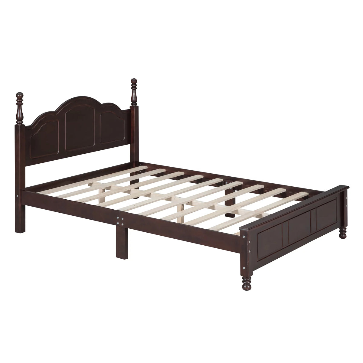 Full Size Wooden Platform Bed Frame with Slat Support J906847