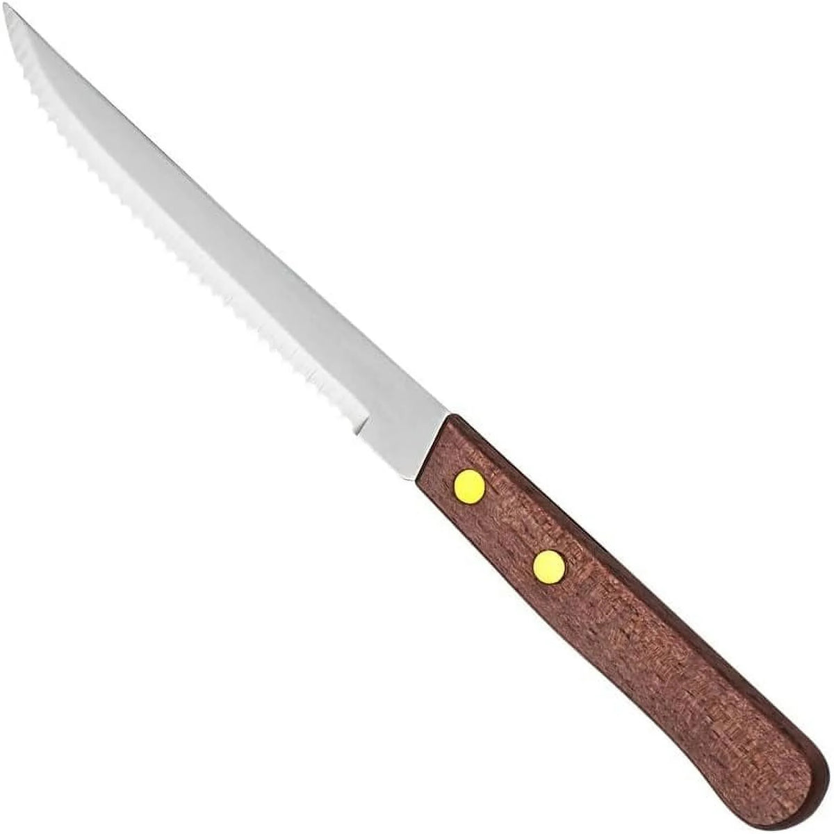 4-1/4-Inch Stainless Steel Serrated-Edge Steak Knives with Wooden Handles N1565