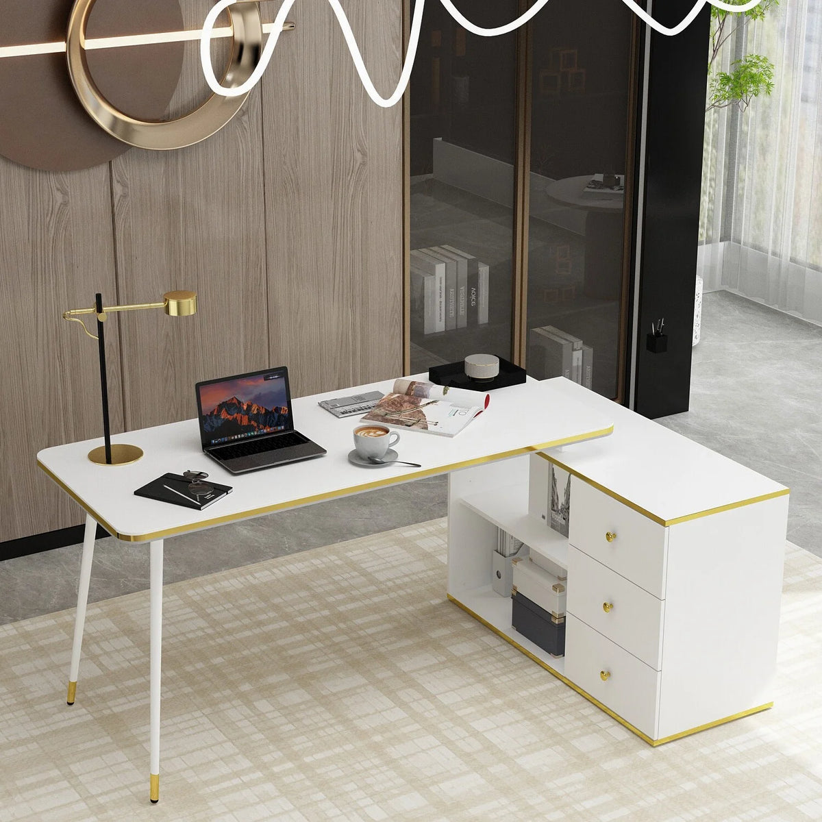 55.1" Corner Computer Desk F98833